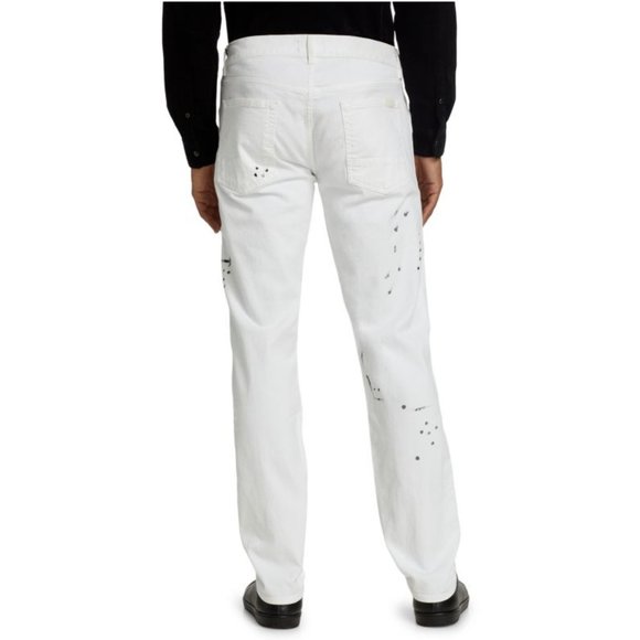 7 For All Mankind Paxtyn Slim-Fit Paint Splatter Jeans ( 30 x 32 ) - Picture 3 of 6